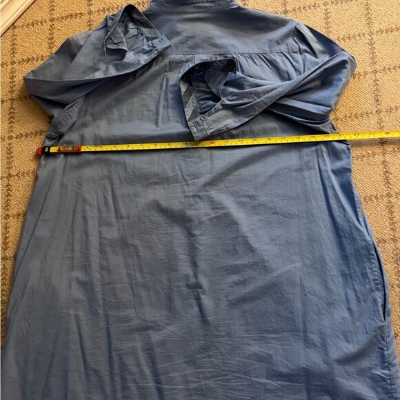 Burberry Brit denim chambray blue tunic shirt with ruffled front  M - Picture 8 of 14